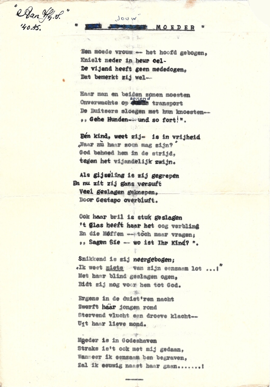 Gedicht van een onbekende over Rosalie Sternfeld-Egger