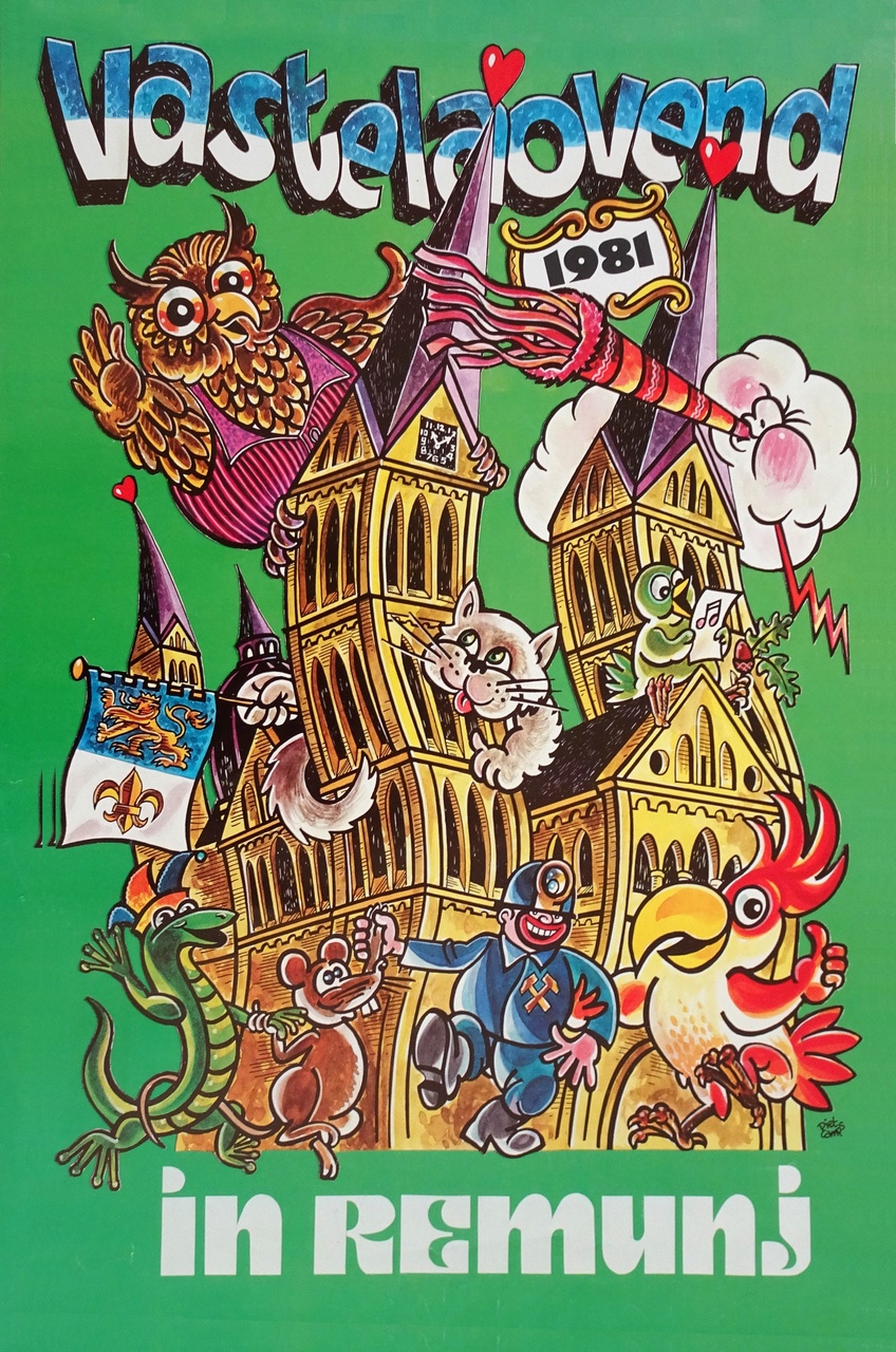 archiefroermond-carnaval-1981 poster-over-de-vele-sleuteloverdrachten-1981